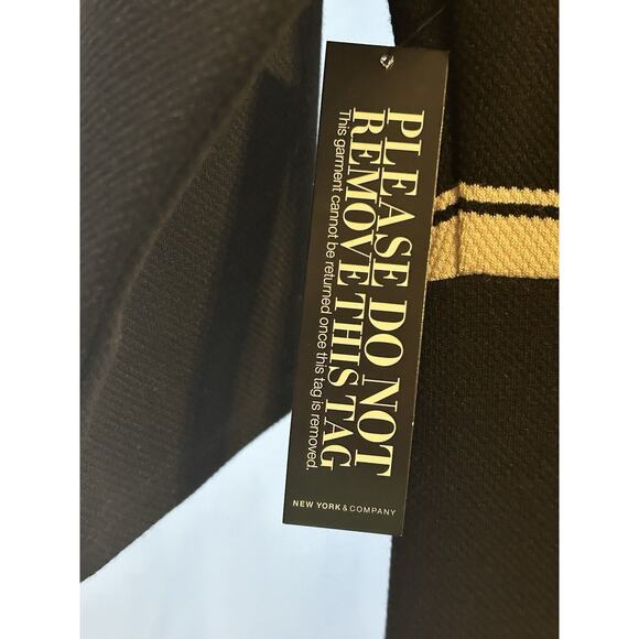 NWT 7th Avenue New York & Company Women's size M Striped Black/Beige Dress - Picture 3 of 6